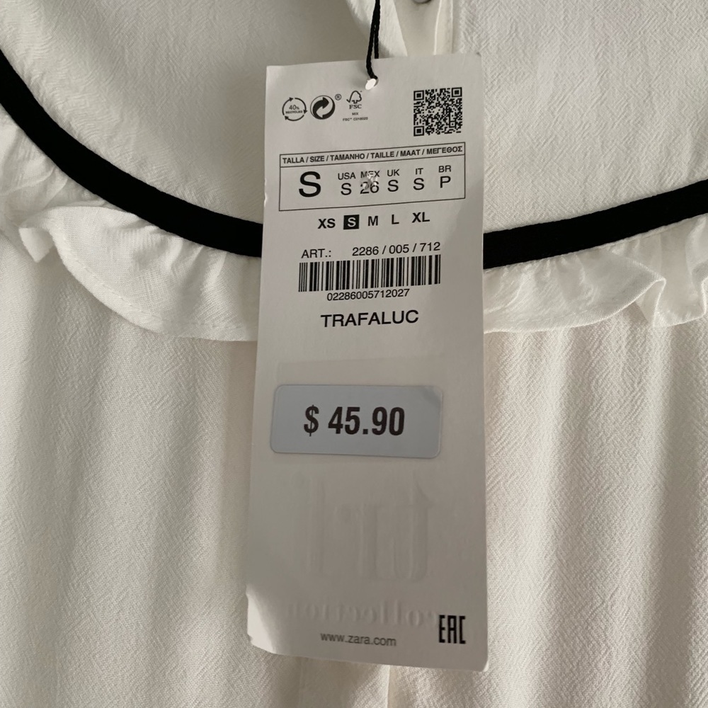 ZARA Trafaluc • NWT Peasant Blouse - Picture 3 of 6
